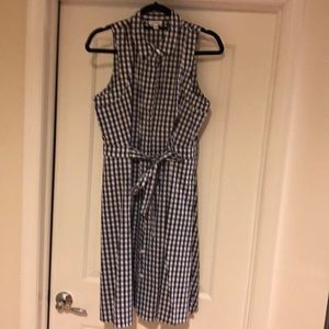 Black and white button summer dress